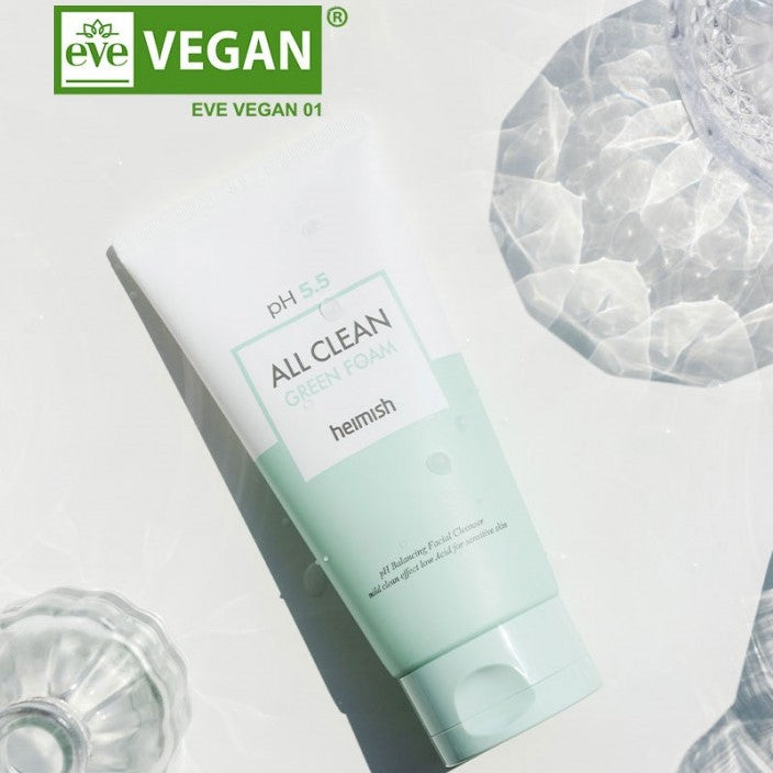 [Heimish] Gel de Limpeza Facial Suave Vegano All Clean Green Foam 30g 🇰🇷