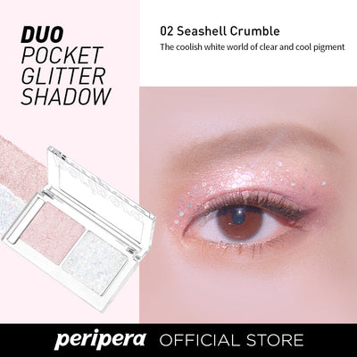 [Peripera]  Paleta de Sombras Glitter Duo Pocket Glitter Shadow (3 Cores) 🇰🇷