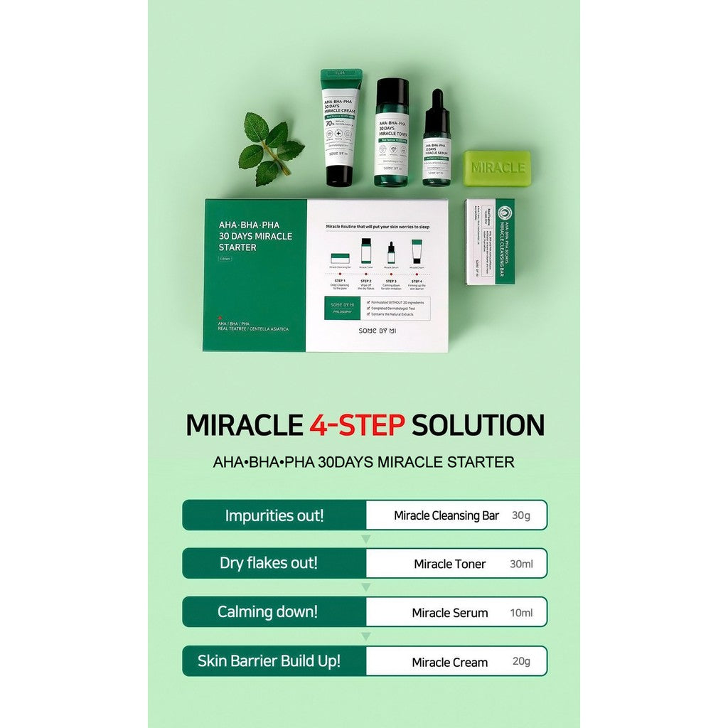 [SOME BY MI]  Kit Skincare Completo para Pele Oleosa AHA.BHA.PHA 30 Days Miracle Starter Kit 🇰🇷