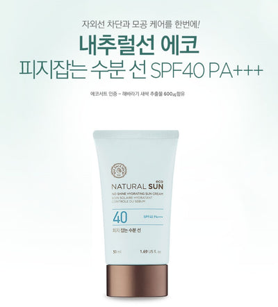 [THE FACE SHOP] Protetor Solar Facial Sem Brilho Natural Sun Eco No Shine Hydrating Sun Cream SPF50+ PA+++50ml 🇰🇷