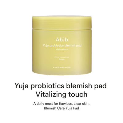 [Abib] Algodão Pré Umedecido Clareador de Manchas Yuja Probiotics Blemish Pad Vitalizing Touch (75 unid.) 🇰🇷