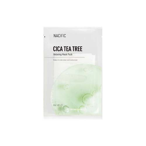 [Nacific] Máscara Facial para Clareamento de Manchas Cica Tea Tree Relaxing Mask Pack (5 unid.) 🇰🇷