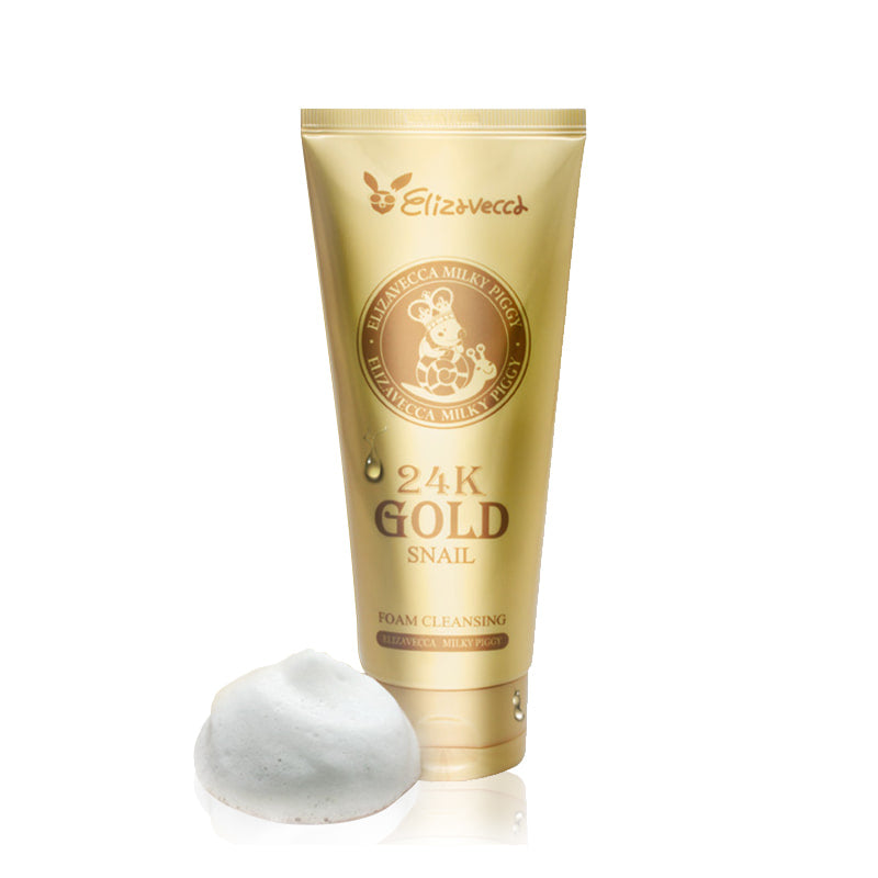 [Elizavecca] Limpador Facial Ouro Milky Piggy 24 Gold Snail Foam Cleansing 180ml 🇰🇷