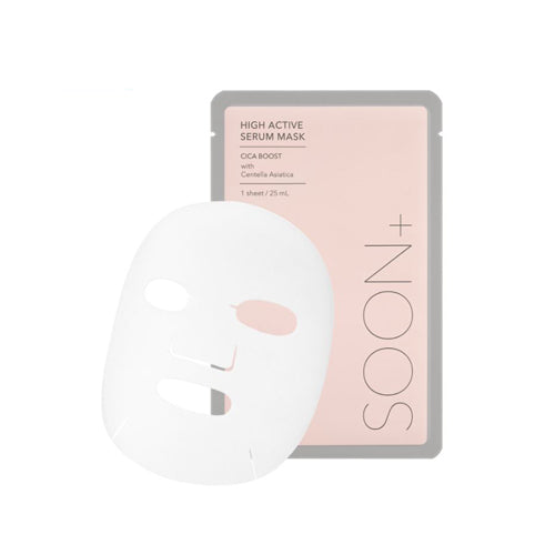 [SOON+] Máscara Facial para Manchas Faciais e Pele Seca High Active Serum Mask Cica Boost (5 unid.) 🇰🇷