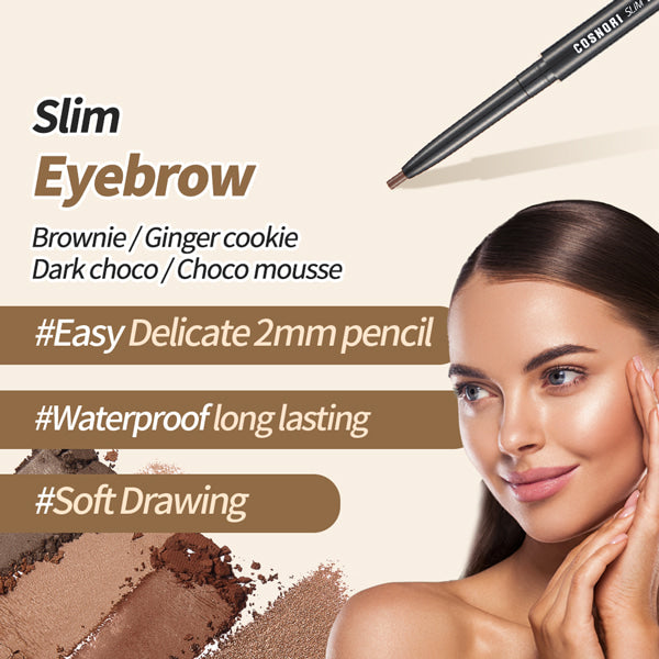 [COSNORI] Lápis para Sombrancelhas Slim Eyebrow Pencil (4 cores) 🇰🇷