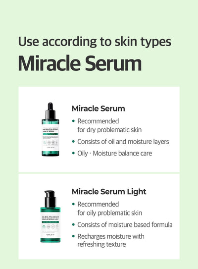 [SOME BY MI] Serum para Acne e Pele Oleosa Leve AHA BHA PHA 30 Days Miracle Serum Light 50ml 🇰🇷