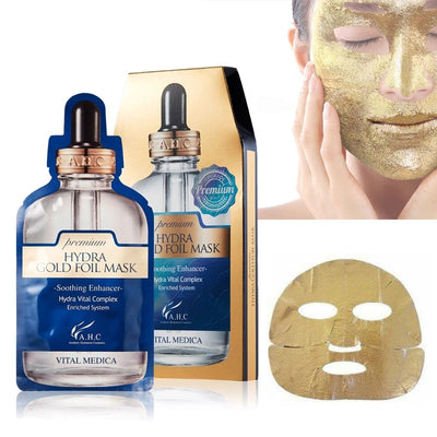 [A.H.C] Máscara Facial Ouro Premium Hydra Gold Foil Mask (5 UN.) 🇰🇷