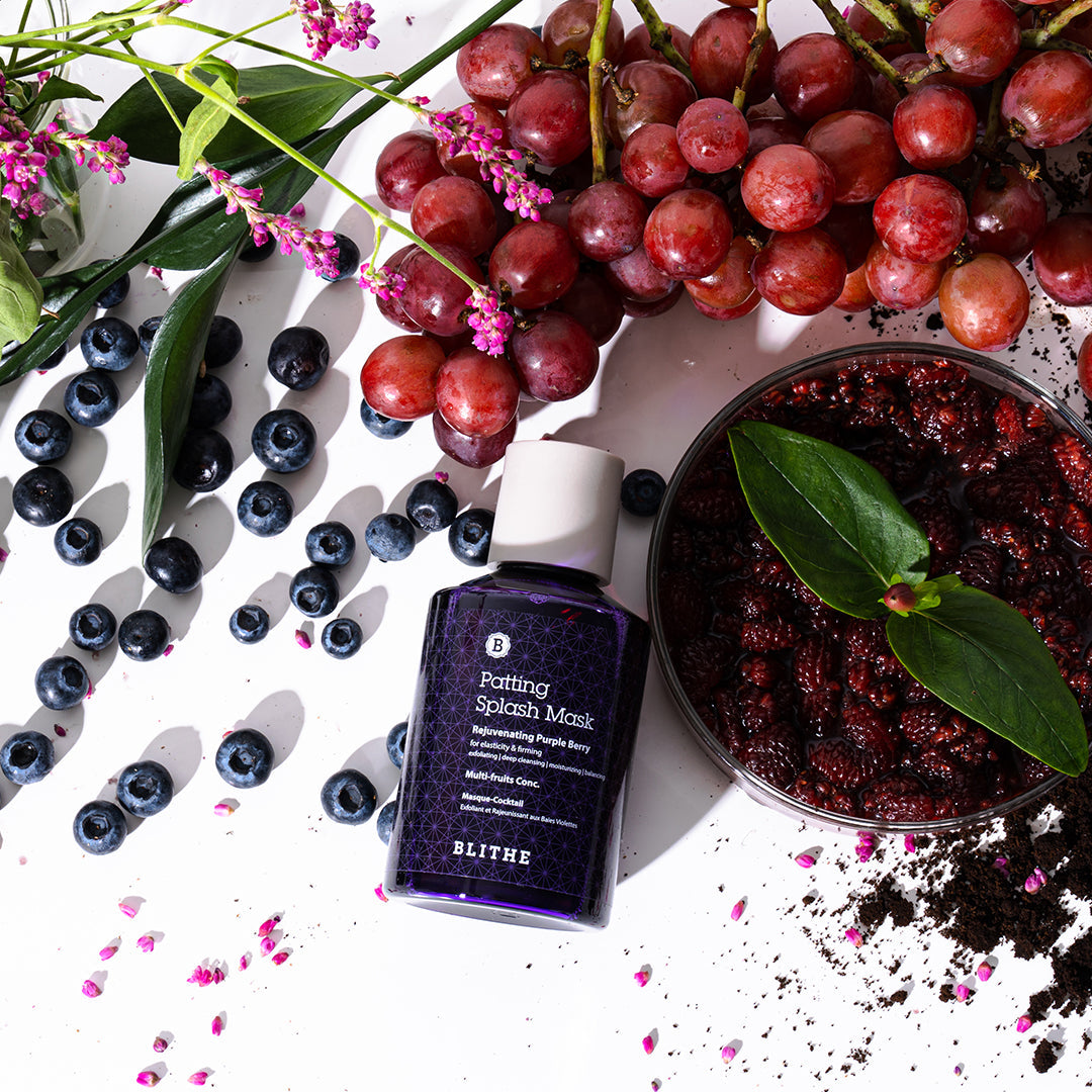 [Blithe] Máscara de Limpeza Esfoliante Patting Splash Mask Rejuvenating Purple Berry 150ml 🇰🇷