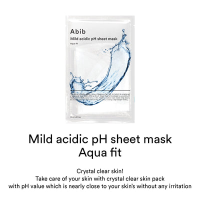 [Abib] Máscara Facial Ultra Hidratante Mild Acidic pH Sheet Mask Aqua Fit 30ml (5 unid.) 🇰🇷