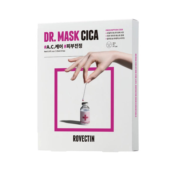 [Rovectin] Máscara Facial Vegana Dr. Mask Cica (5 unid.) 25ml 🇰🇷