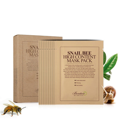 [Benton] Máscara Facial Snail Bee High Content Mask Pack (10 UN.) 🇰🇷