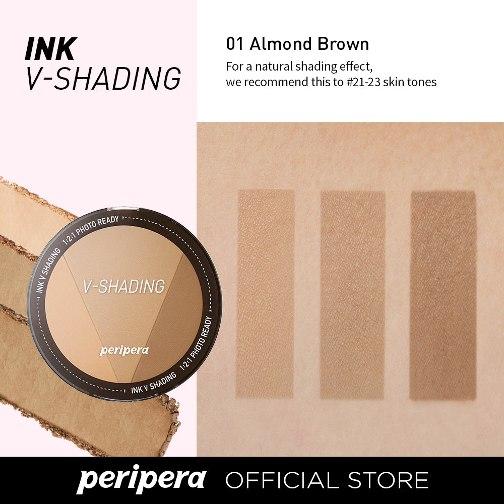 [Peripera] Contorno Facial + Paleta de Sombras Maquiagem Ink V-Shading (3 Cores) 🇰🇷