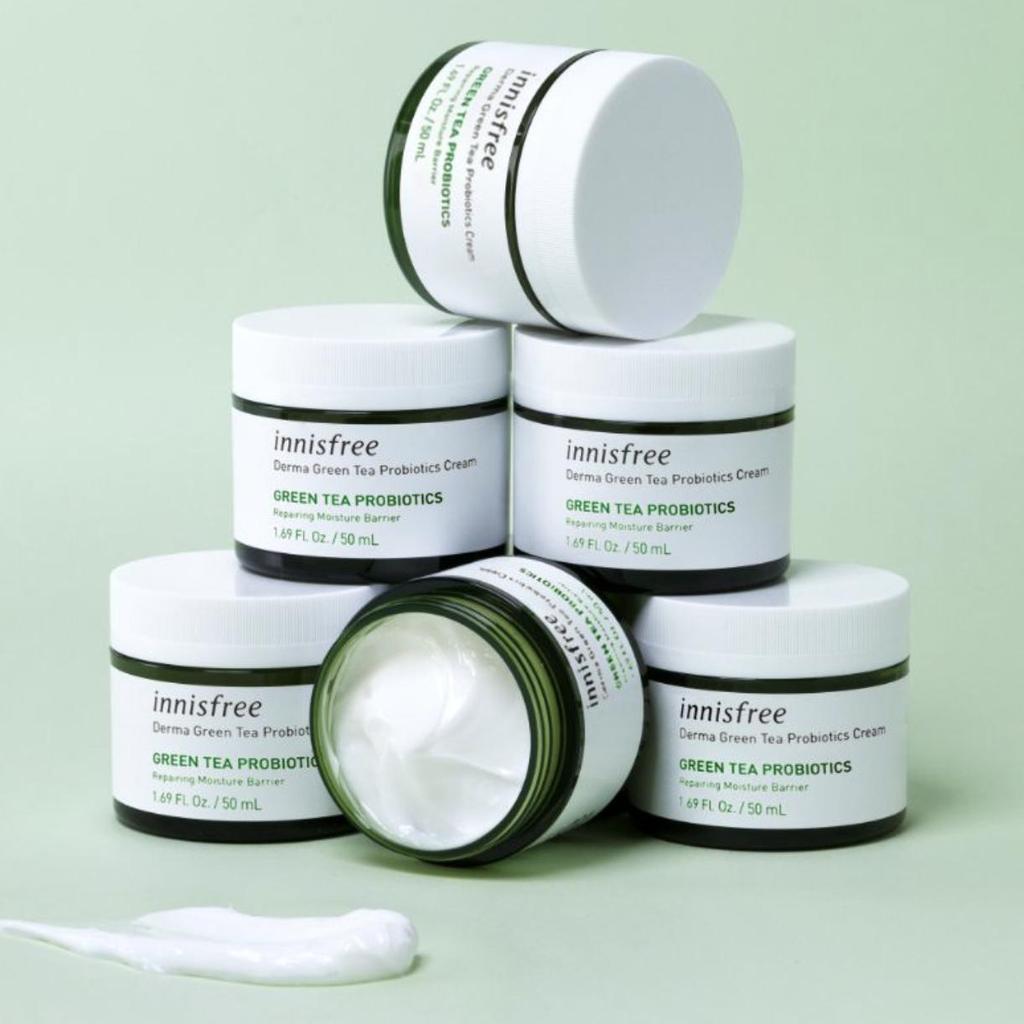 [Innisfree] Creme Hidratante Derma Formula Green Tea Probiotics Cream 50ml 🇰🇷