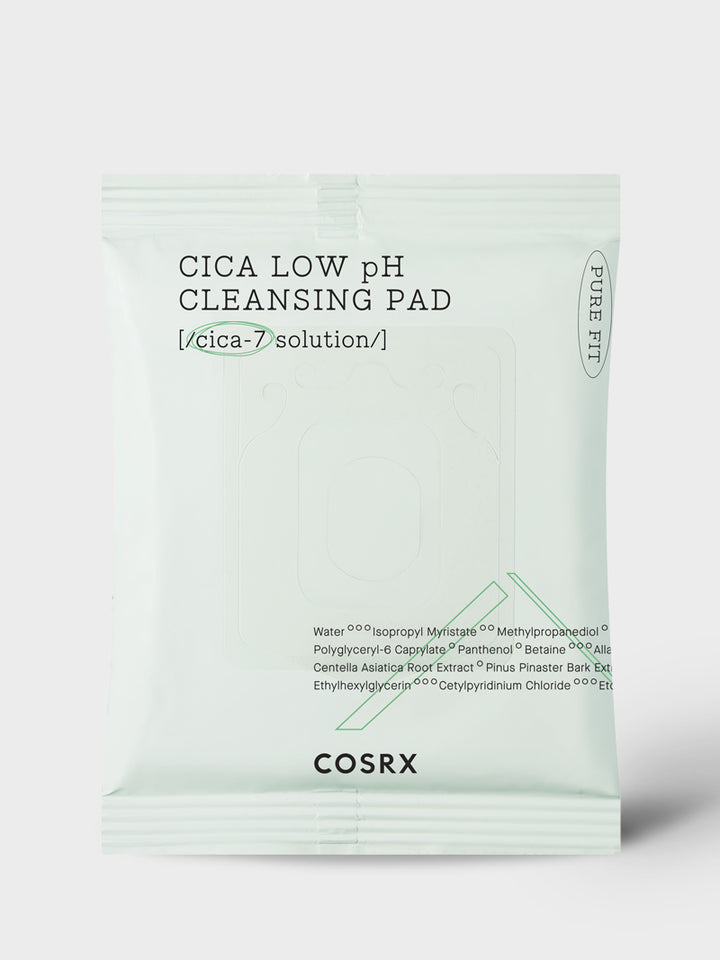 [COSRX] Algodões Pré-Umedecidos com Centella Asiatica Pure Fit Cica Low pH Cleansing Pad (30 un./85ml) 🇰🇷