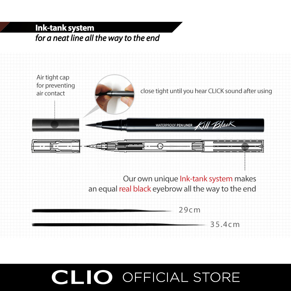 [CLIO] Delineador À Prova D’Água Waterproof Pen Liner (6 Cores) 🇰🇷