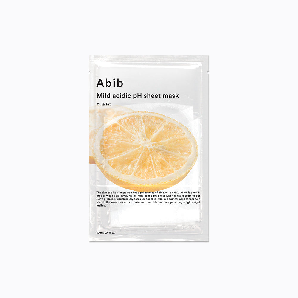 [Abib] Máscara Facial Clareadora de Manchas com Vitamina C Mild Acidic pH Sheet Mask Yuja Fit (5 unid.) 🇰🇷